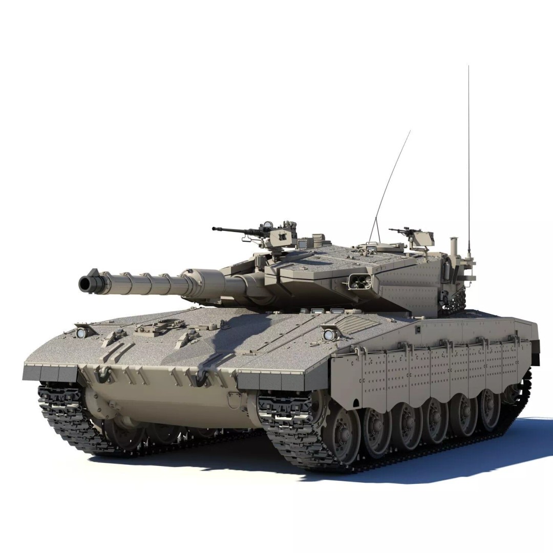 Merkava Mk-3B 3D Model – Detailed Military Vehicle Asset, FBX, STL - View 3