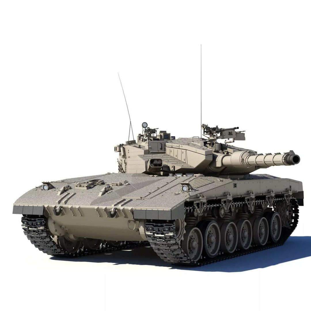 Merkava Mk-3B 3D Model – Detailed Military Vehicle Asset, FBX, STL - View 4