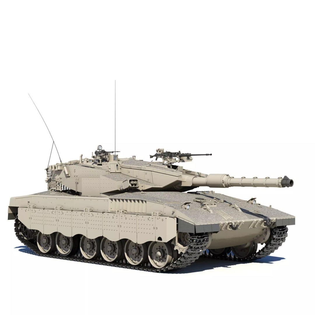 Merkava Mk-3B 3D Model – Detailed Military Vehicle Asset, FBX, STL - View 9