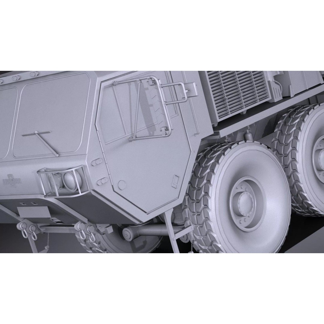 Oshkosh Hemitt A4 Cargo Truck 3D Model – High Poly Military Vehicle, FBX - View 11