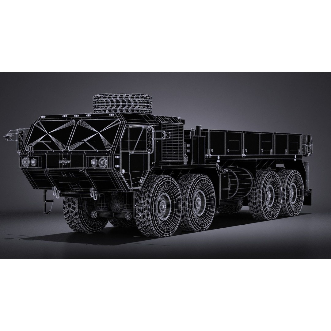 Oshkosh Hemitt A4 Cargo Truck 3D Model – High Poly Military Vehicle, FBX - View 14