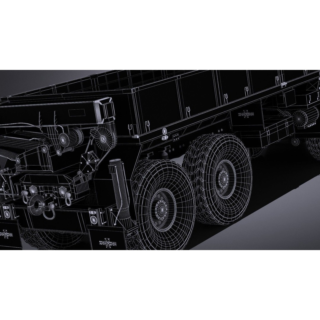 Oshkosh Hemitt A4 Cargo Truck 3D Model – High Poly Military Vehicle, FBX - View 16