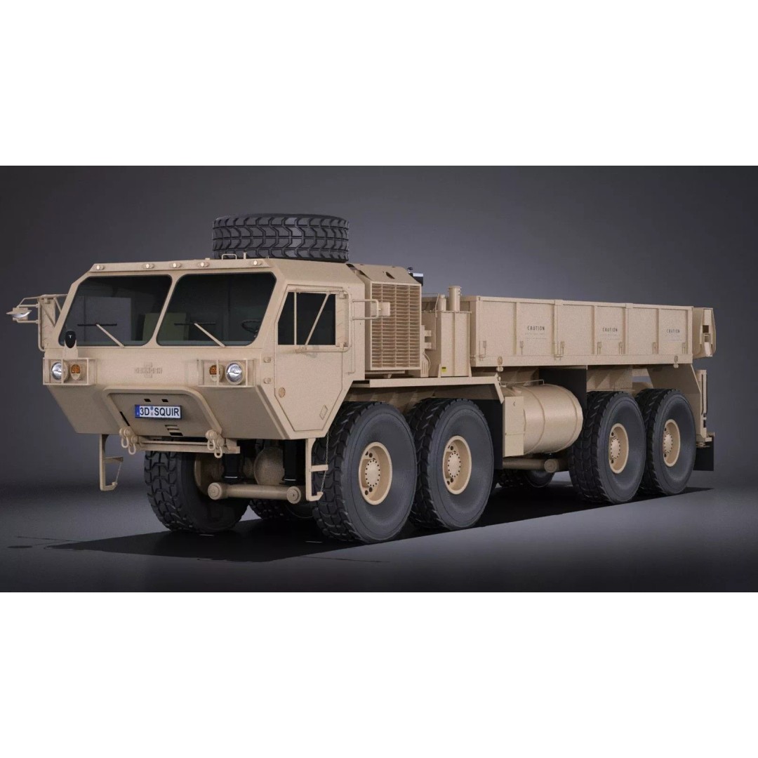 Oshkosh Hemitt A4 Cargo Truck 3D Model – High Poly Military Vehicle, FBX - View 2