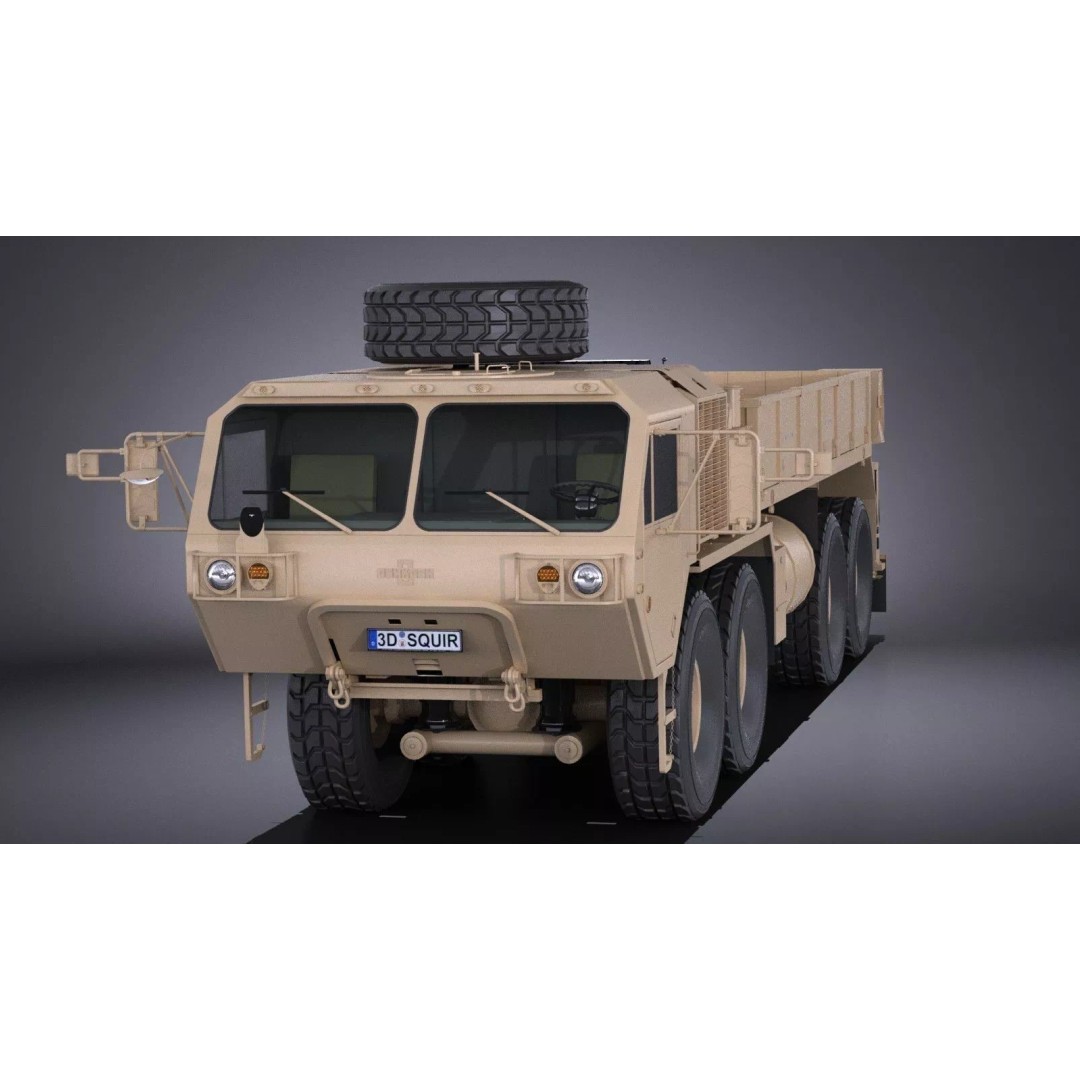 Oshkosh Hemitt A4 Cargo Truck 3D Model – High Poly Military Vehicle, FBX - View 3
