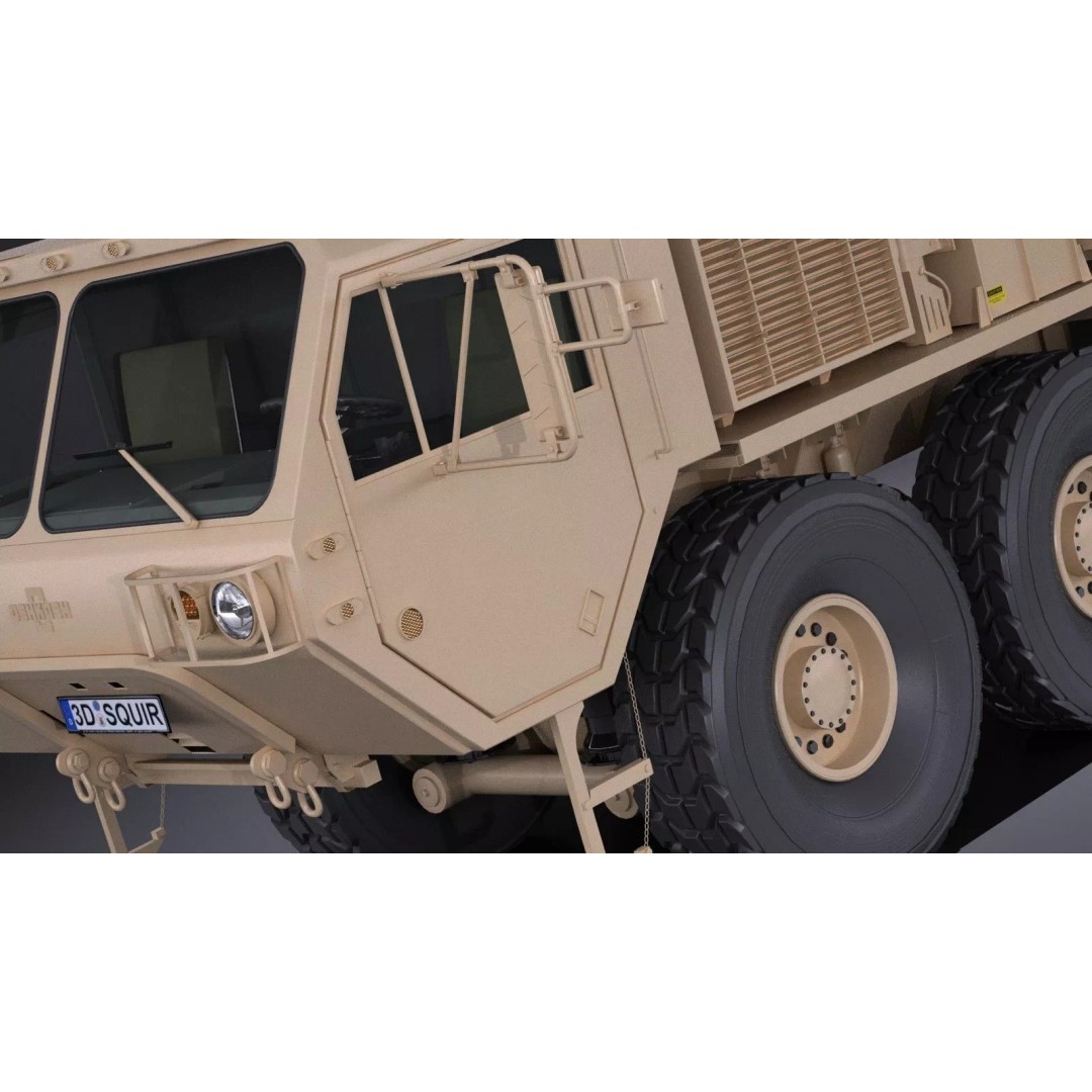 Oshkosh Hemitt A4 Cargo Truck 3D Model – High Poly Military Vehicle, FBX - View 4