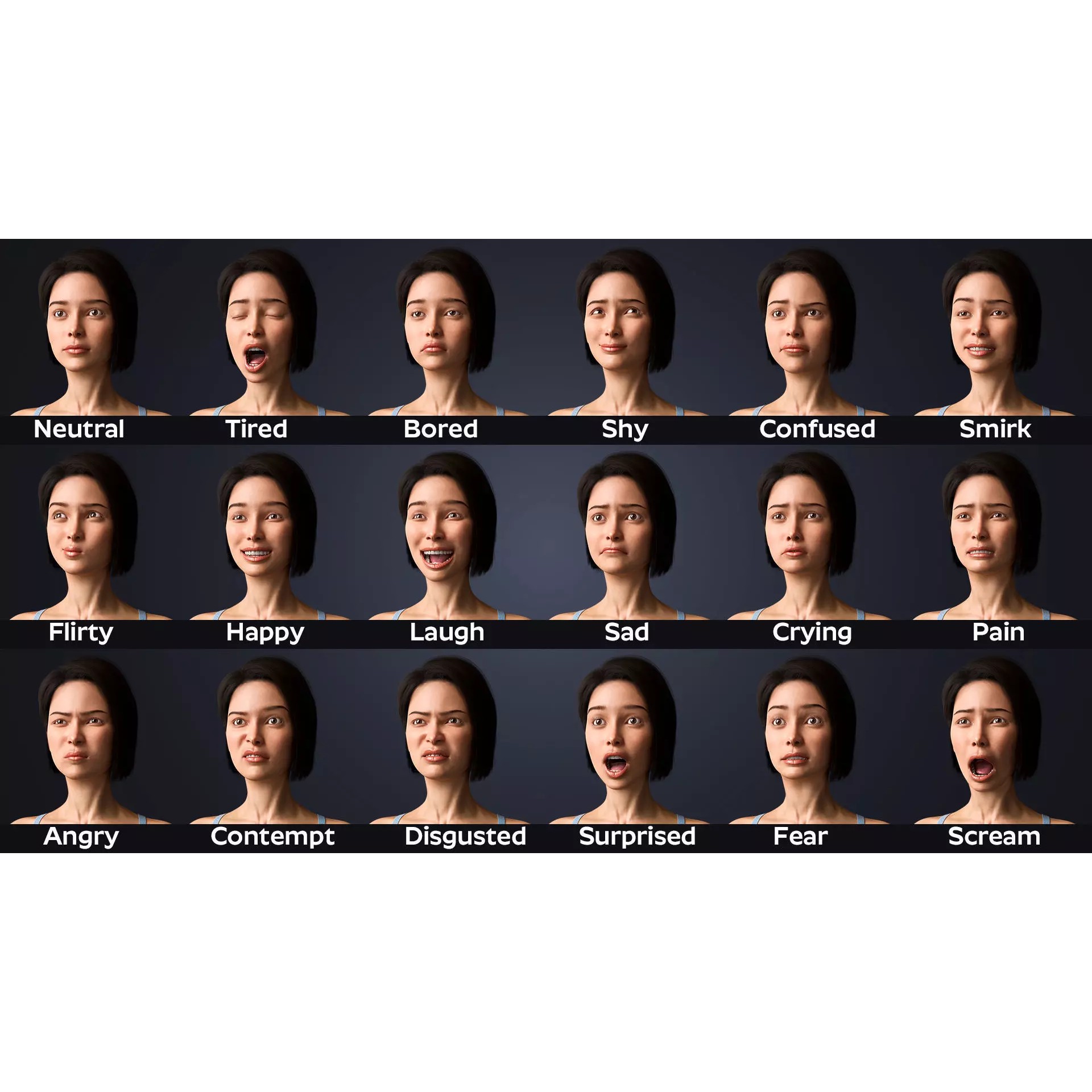 Natalia - Low-Poly Game-Ready 3D Model - View 8