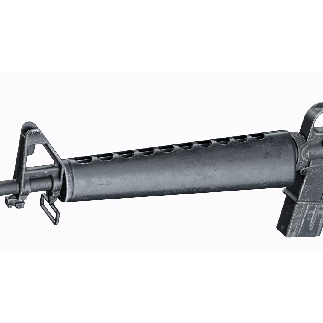 M16A1 Tactical 3D Model – Low Poly Game-Ready Rifle, FBX & OBJ - View 12
