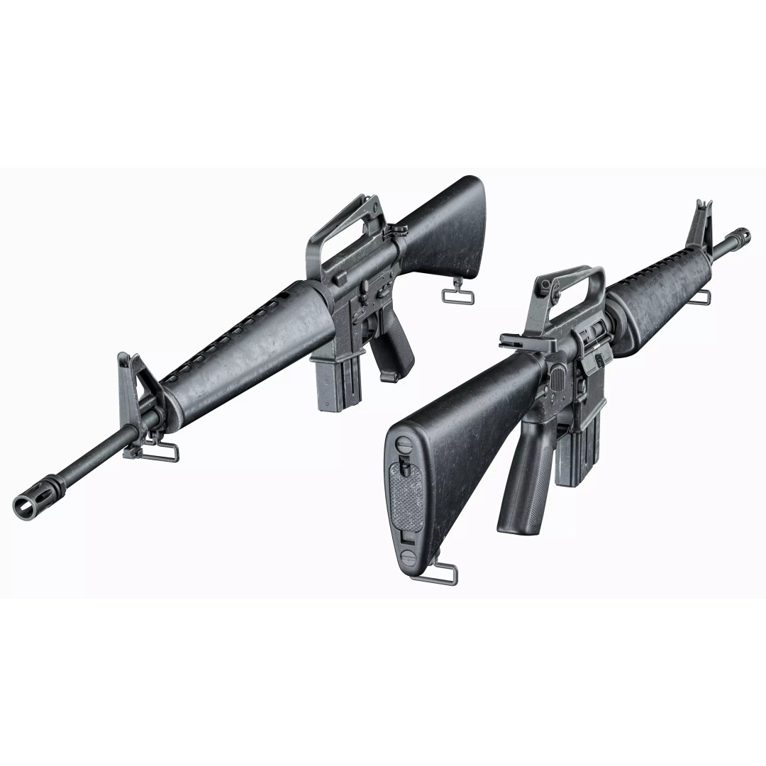 M16A1 Tactical 3D Model – Low Poly Game-Ready Rifle, FBX & OBJ - View 18
