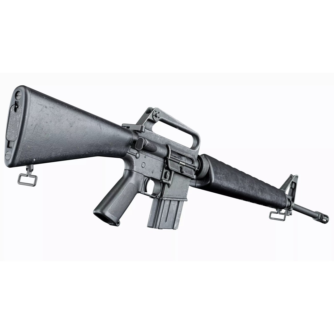 M16A1 Tactical 3D Model – Low Poly Game-Ready Rifle, FBX & OBJ - View 6