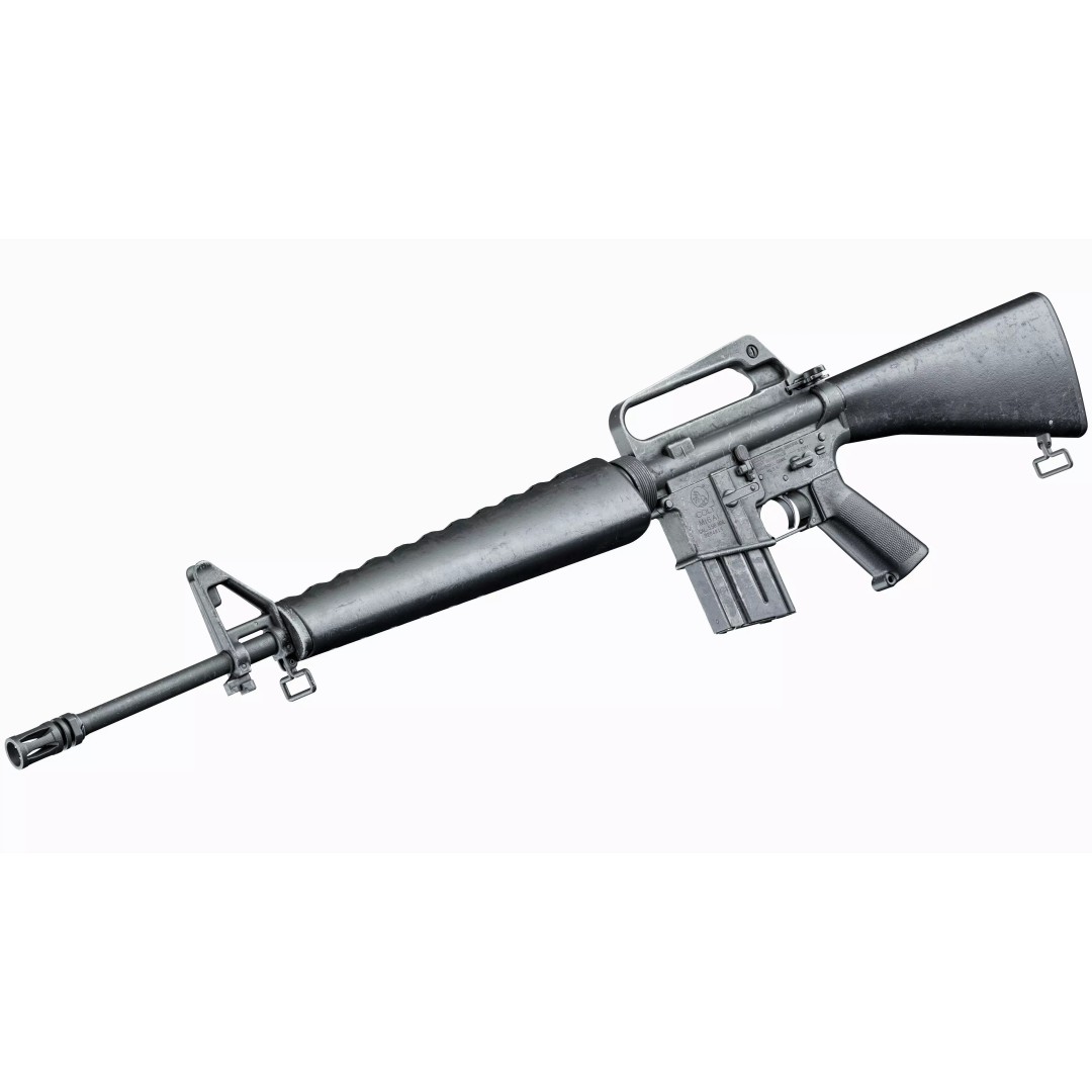 M16A1 Tactical 3D Model – Low Poly Game-Ready Rifle, FBX & OBJ - View 7