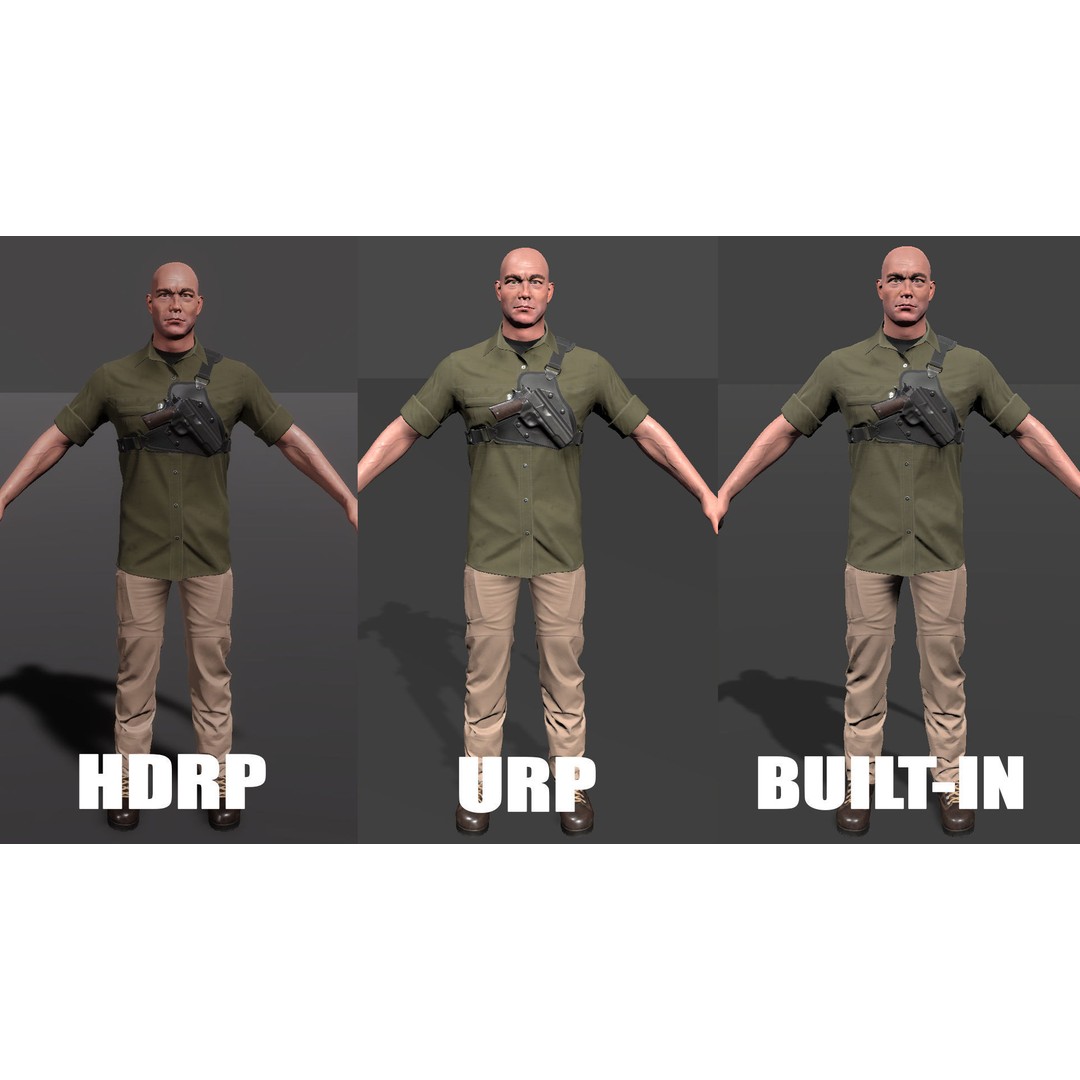 Army Guy 3D Model – Low Poly Military Character with Gun