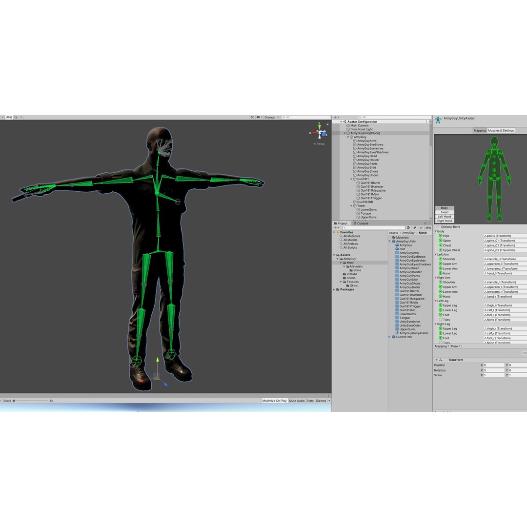 Army Guy 3D Model – Low Poly Military Character with Gun - View 16
