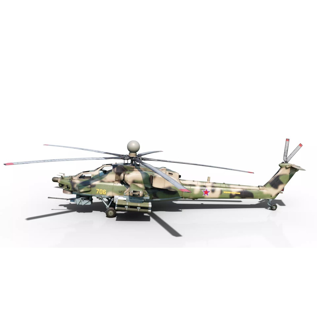 Russian MI-28N Havoc Attack Helicopter 3D Model – PBR Game Asset, FBX - View 10