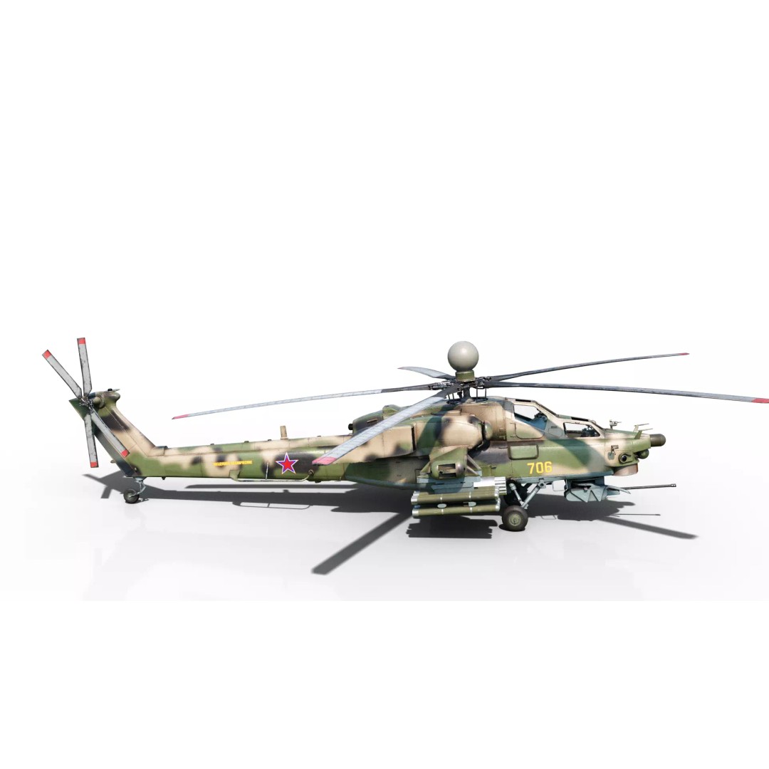Russian MI-28N Havoc Attack Helicopter 3D Model – PBR Game Asset, FBX - View 11