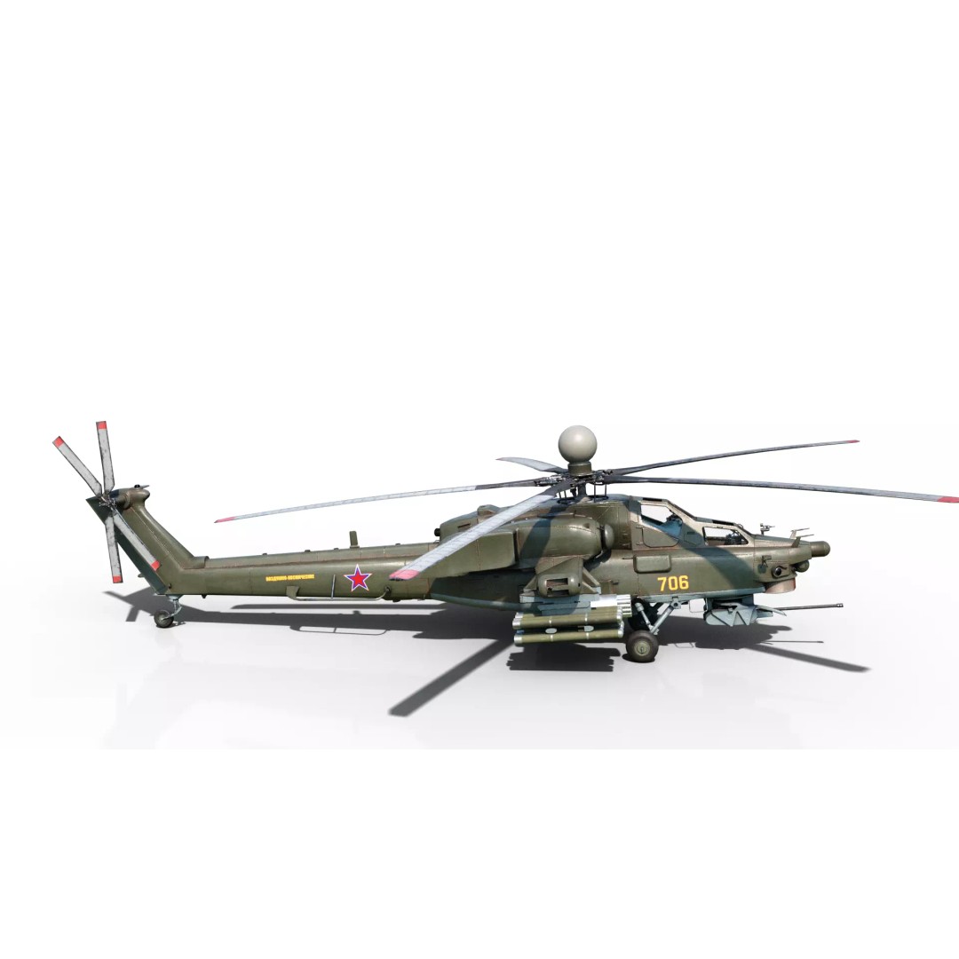 Russian MI-28N Havoc Attack Helicopter 3D Model – PBR Game Asset, FBX - View 13