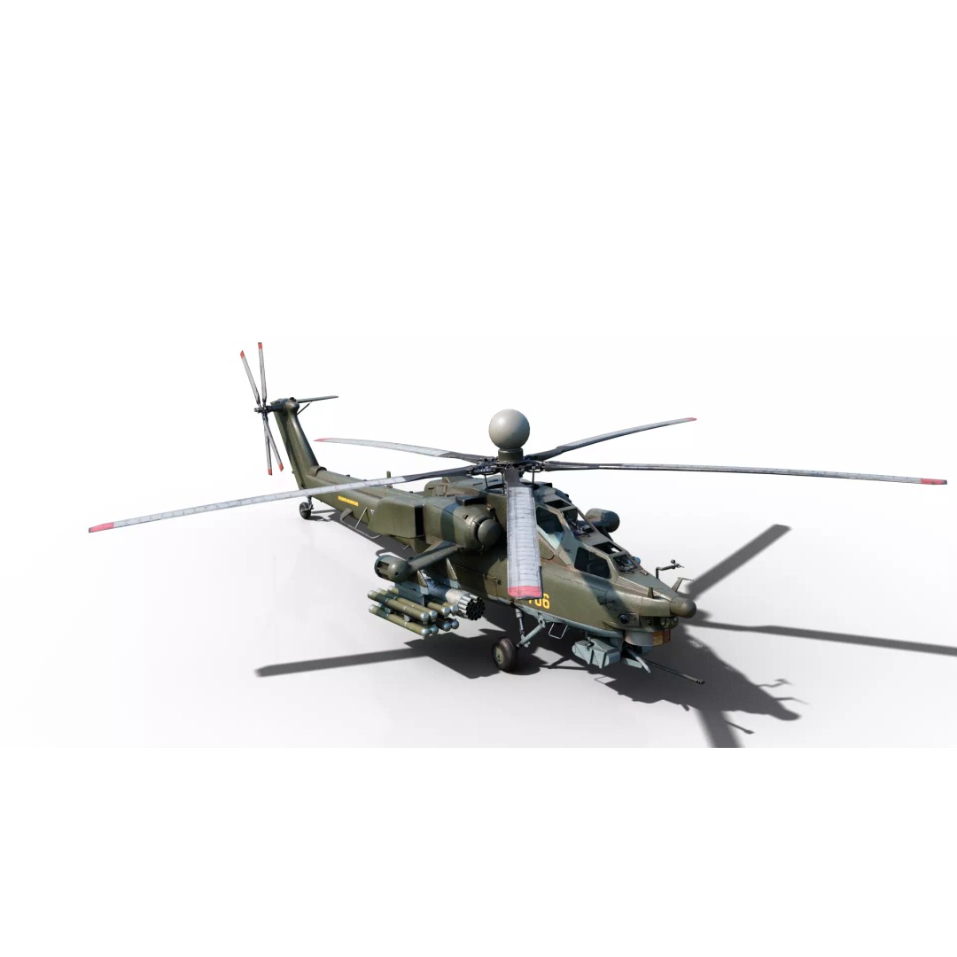 Russian MI-28N Havoc Attack Helicopter 3D Model – PBR Game Asset, FBX - View 14
