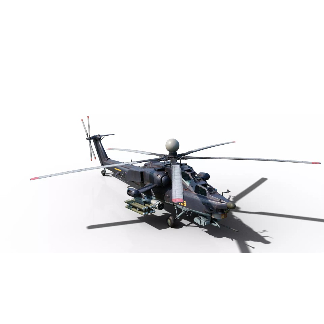 Russian MI-28N Havoc Attack Helicopter 3D Model – PBR Game Asset, FBX - View 15