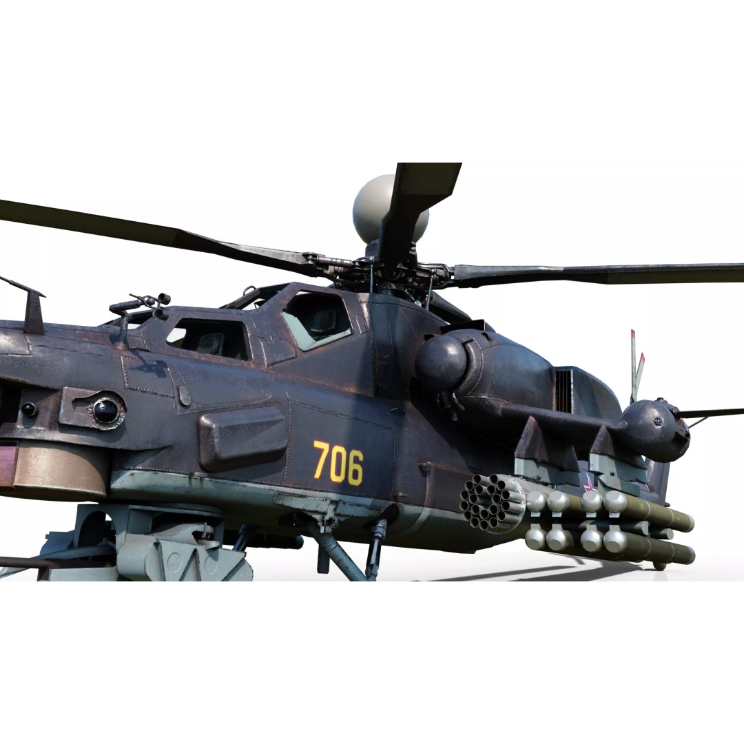 Russian MI-28N Havoc Attack Helicopter 3D Model – PBR Game Asset, FBX - View 18