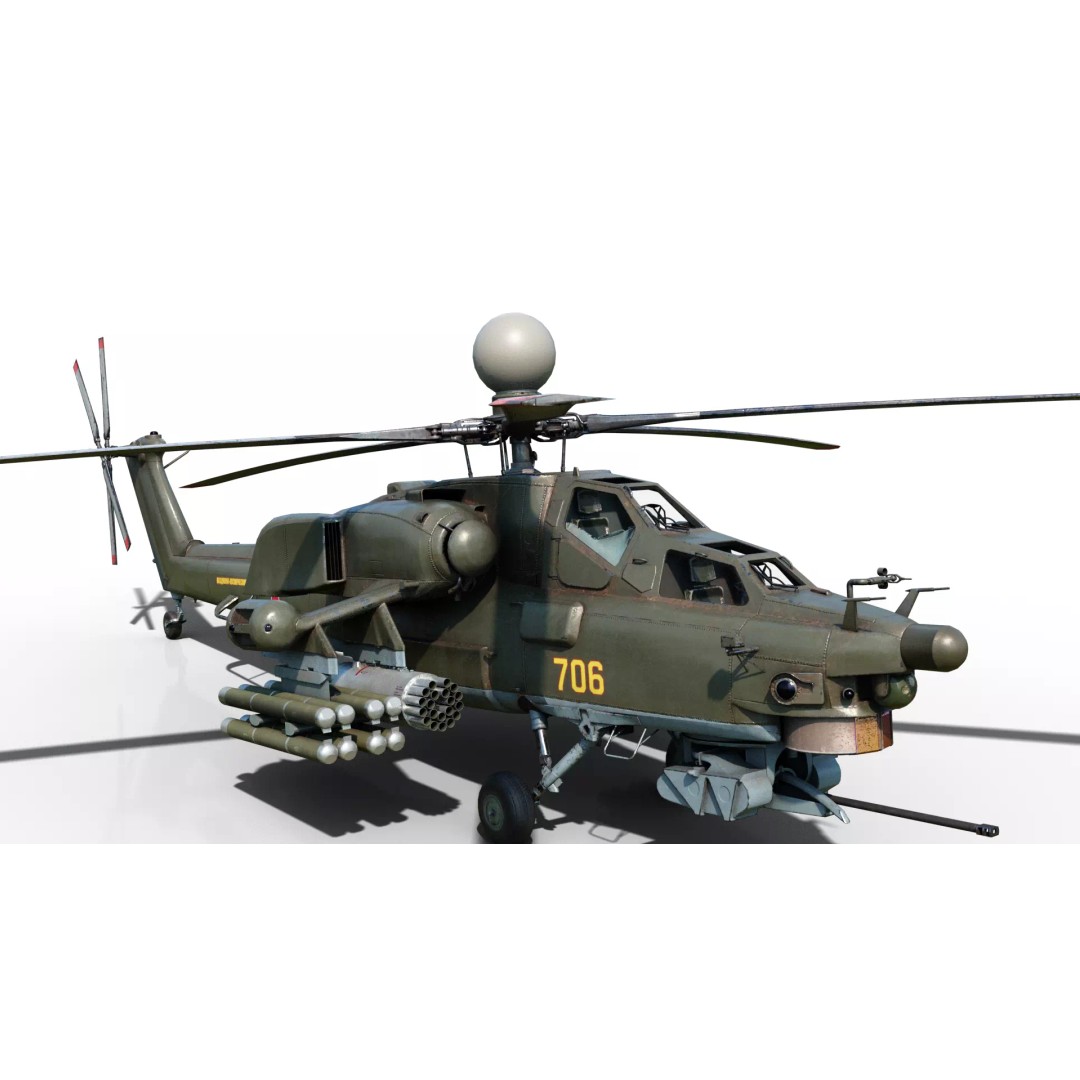 Russian MI-28N Havoc Attack Helicopter 3D Model – PBR Game Asset, FBX - View 21