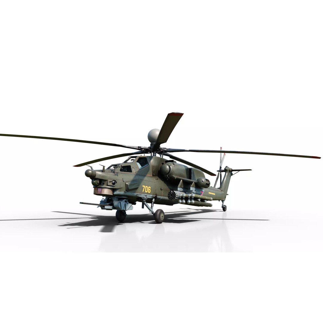 Russian MI-28N Havoc Attack Helicopter 3D Model – PBR Game Asset, FBX - View 3