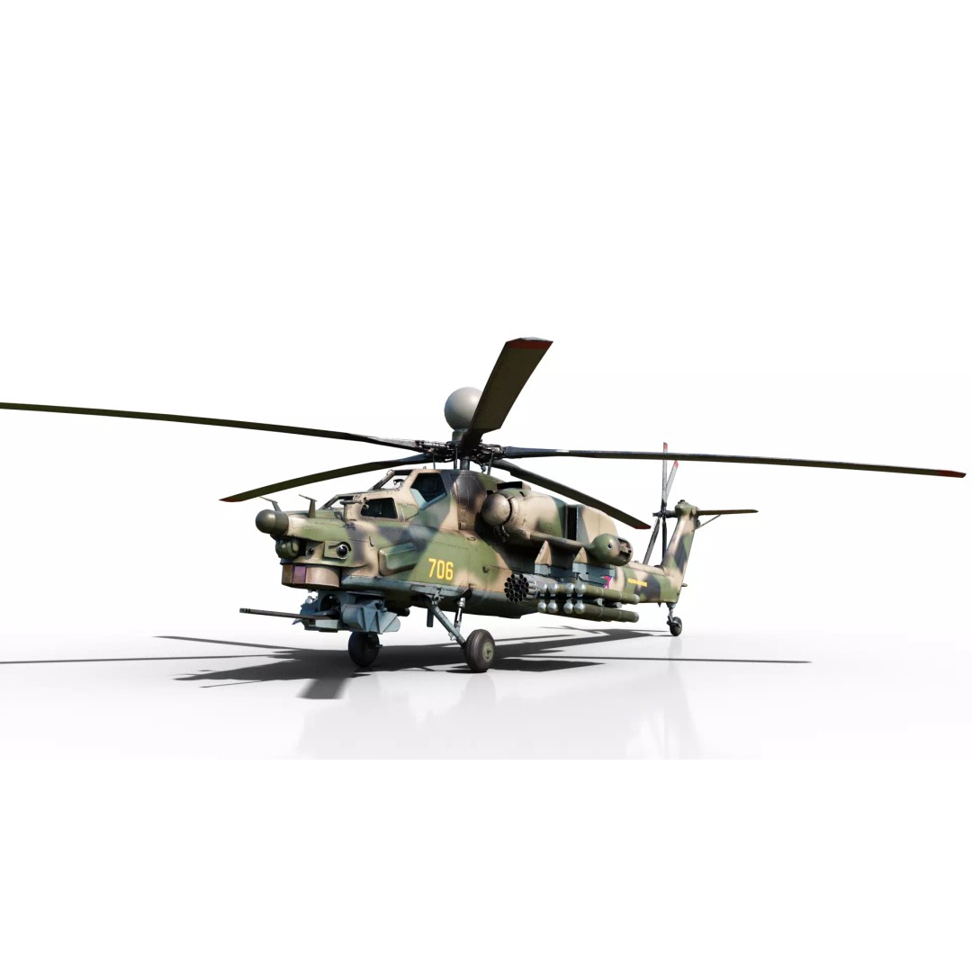 Russian MI-28N Havoc Attack Helicopter 3D Model – PBR Game Asset, FBX - View 4
