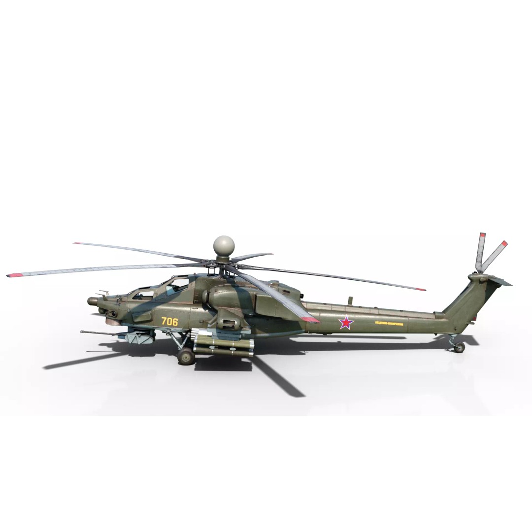 Russian MI-28N Havoc Attack Helicopter 3D Model – PBR Game Asset, FBX - View 8