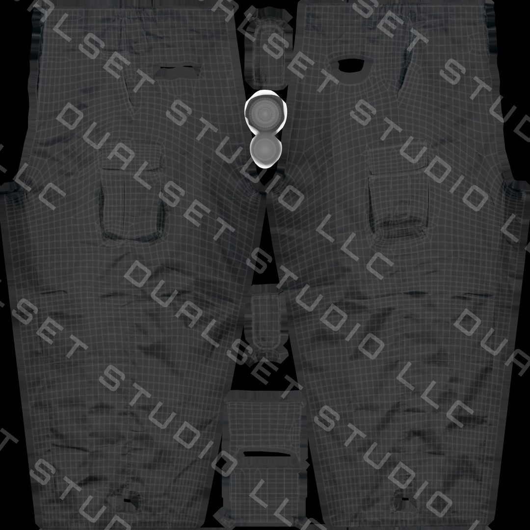 Cargo Pants 3D Model – Low Poly Game Asset, FBX, OBJ, PBR