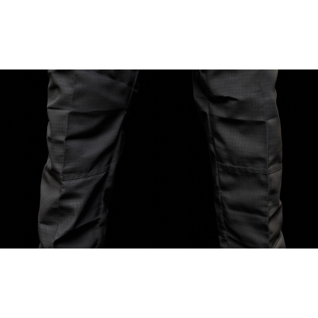 Cargo Pants 3D Model – Low Poly Game Asset, FBX, OBJ, PBR - View 13