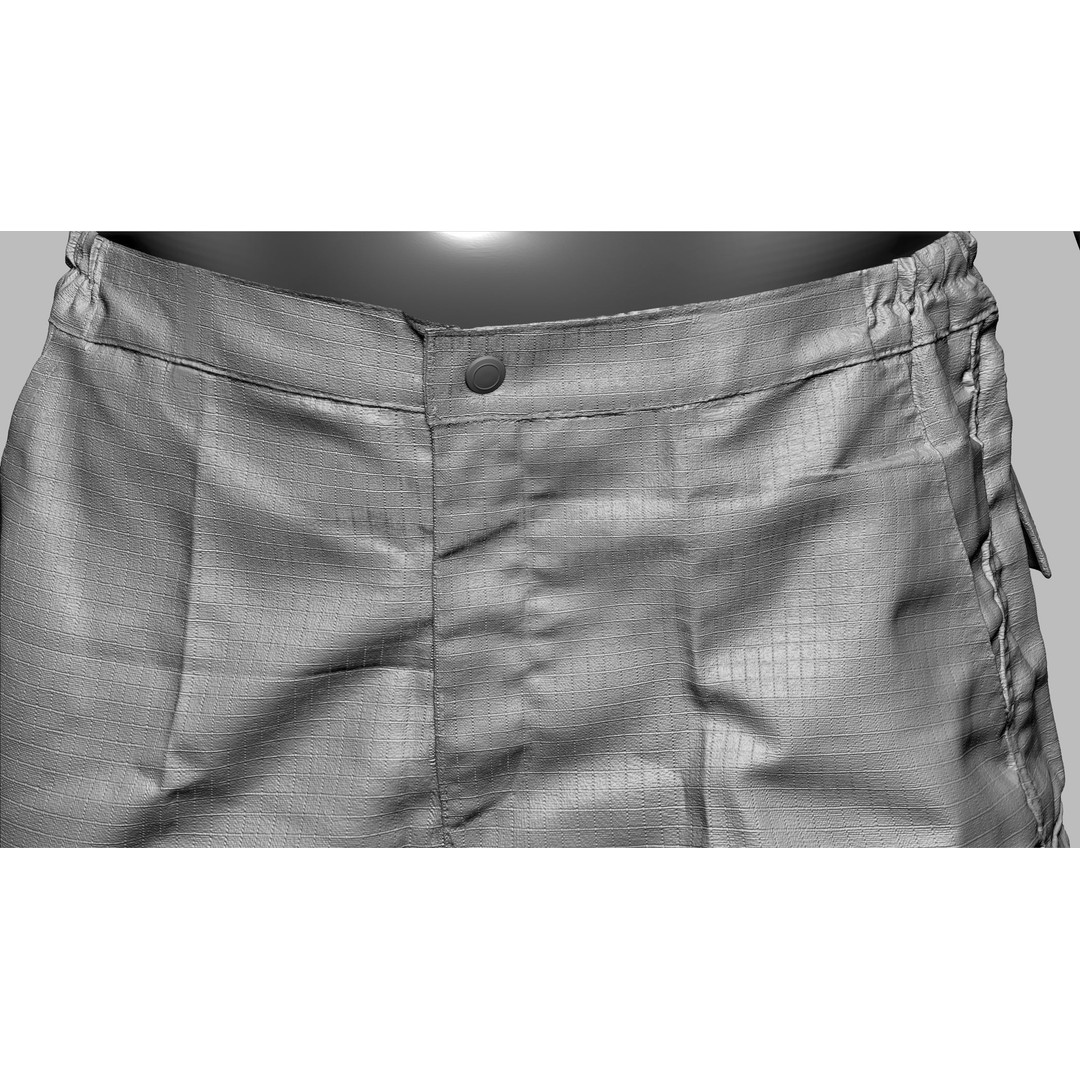 Cargo Pants 3D Model – Low Poly Game Asset, FBX, OBJ, PBR - View 18