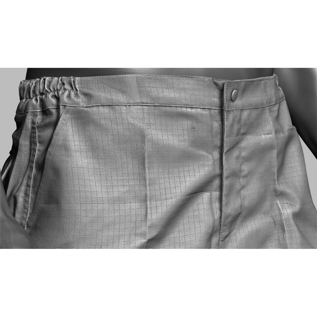 Cargo Pants 3D Model – Low Poly Game Asset, FBX, OBJ, PBR - View 19
