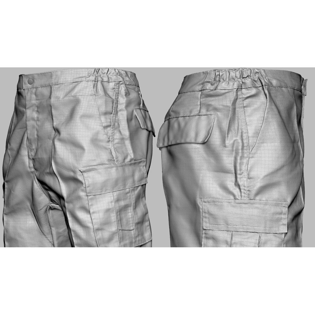 Cargo Pants 3D Model – Low Poly Game Asset, FBX, OBJ, PBR - View 20