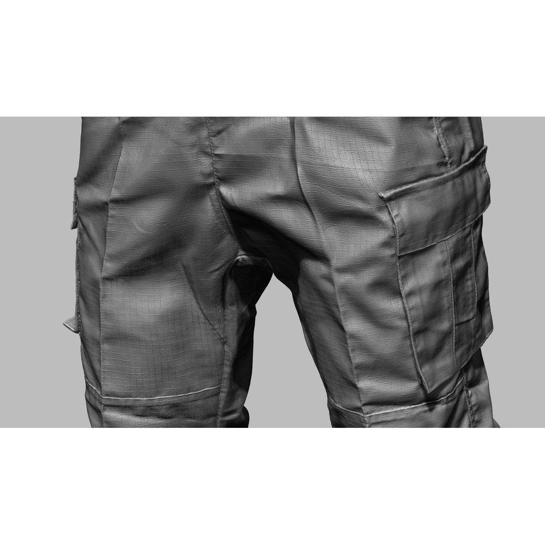Cargo Pants 3D Model – Low Poly Game Asset, FBX, OBJ, PBR - View 21