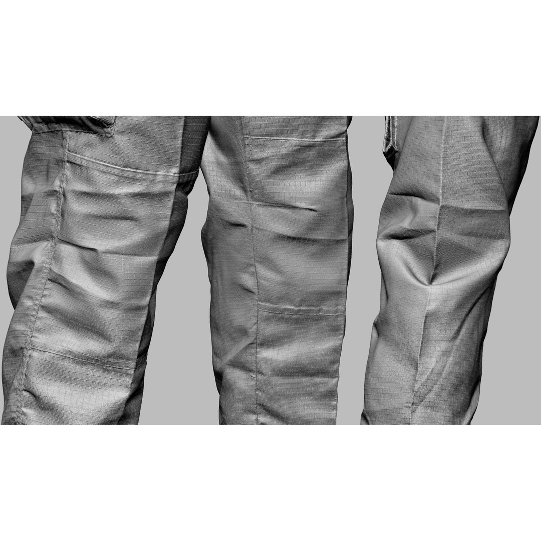 Cargo Pants 3D Model – Low Poly Game Asset, FBX, OBJ, PBR - View 25