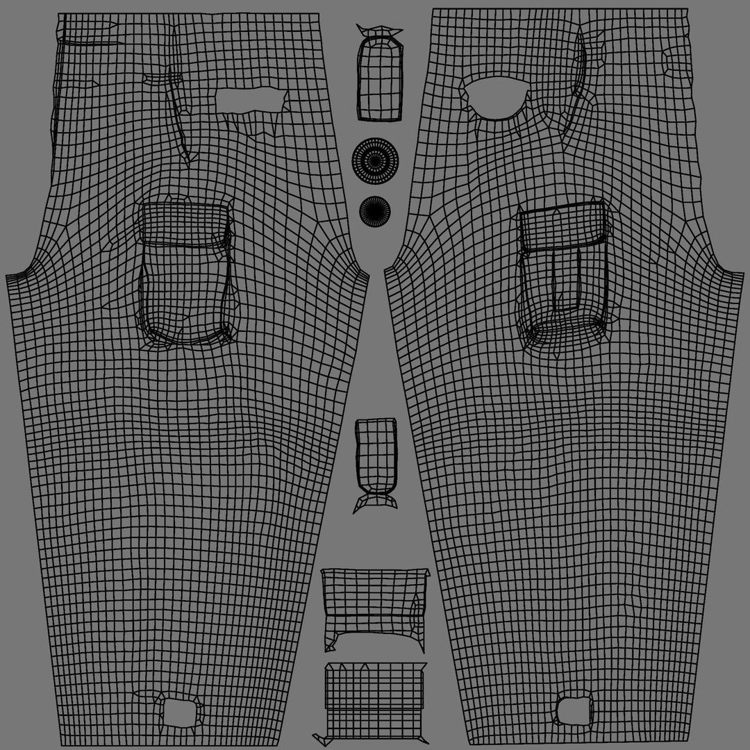 Cargo Pants 3D Model – Low Poly Game Asset, FBX, OBJ, PBR - View 29