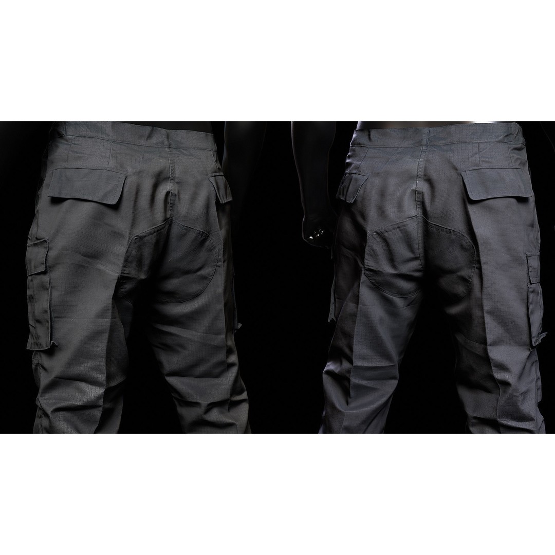 Cargo Pants 3D Model – Low Poly Game Asset, FBX, OBJ, PBR - View 7
