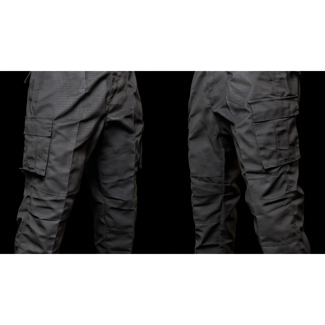 Cargo Pants 3D Model – Low Poly Game Asset, FBX, OBJ, PBR - View 9