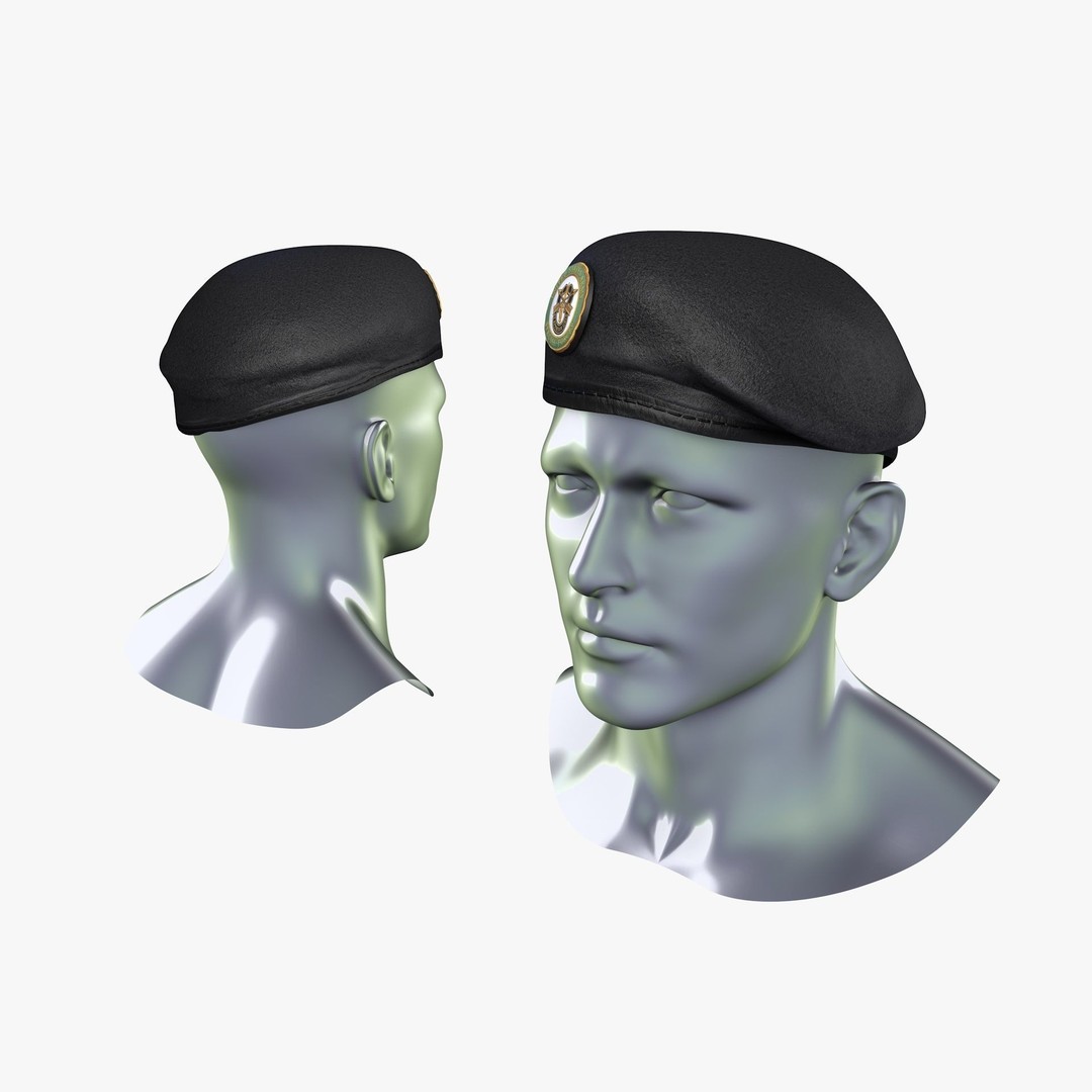 Special Forces Beret 3D Model – Low Poly Game Ready Asset, FBX, OBJ - View 10