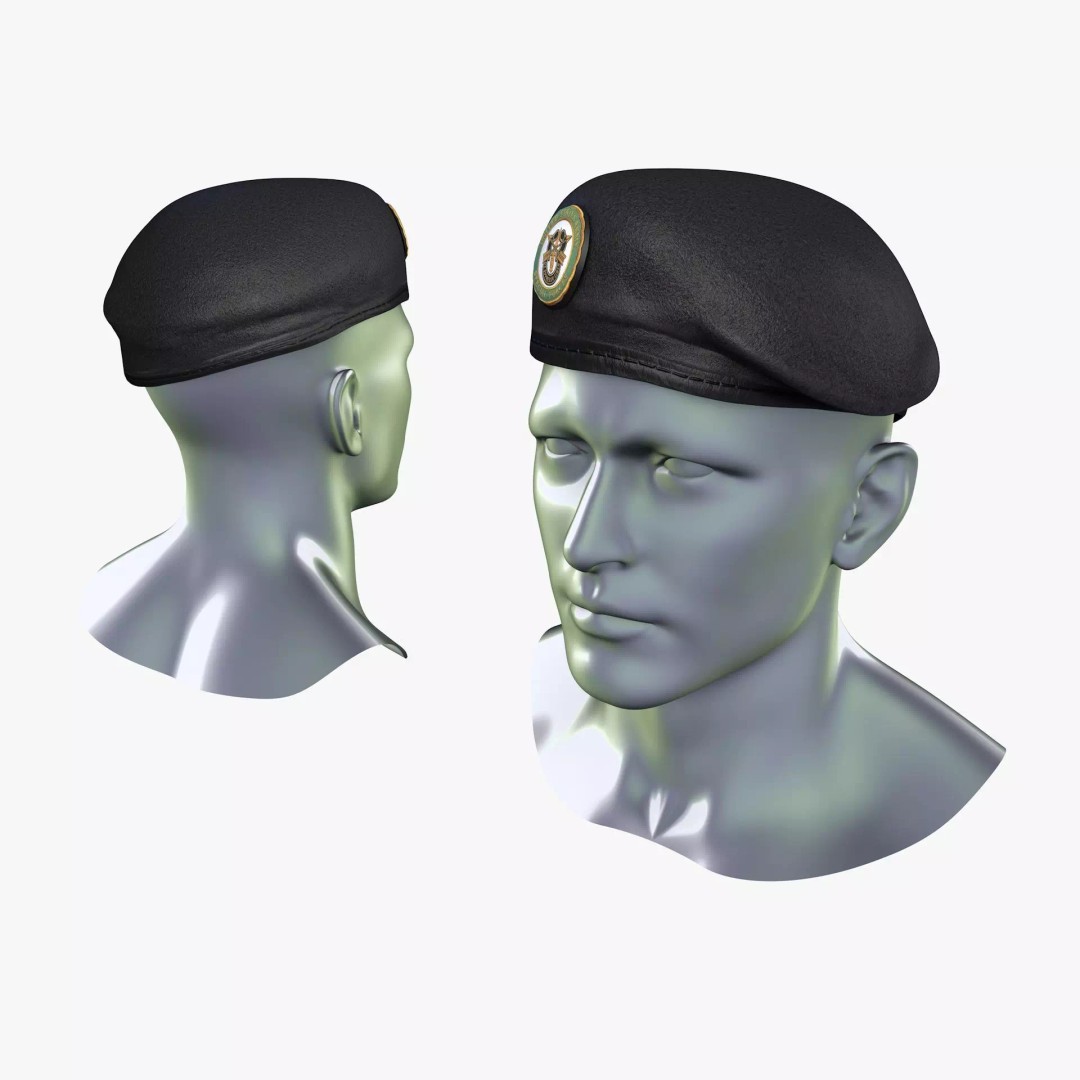 Special Forces Beret 3D Model – Low Poly Game Ready Asset, FBX, OBJ - View 2