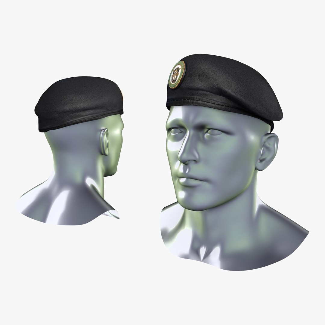 Special Forces Beret 3D Model – Low Poly Game Ready Asset, FBX, OBJ - View 4