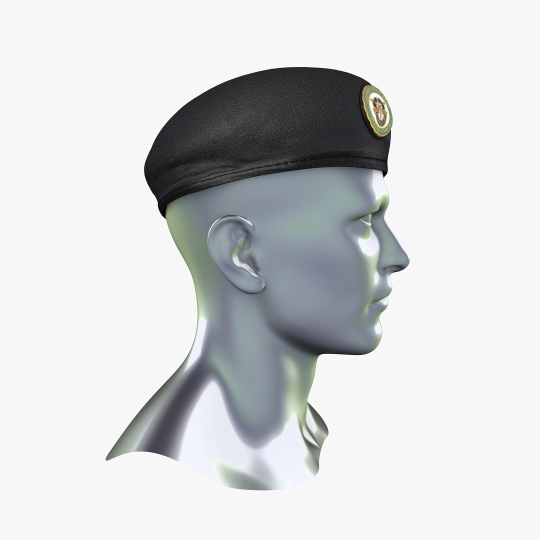 Special Forces Beret 3D Model – Low Poly Game Ready Asset, FBX, OBJ - View 7