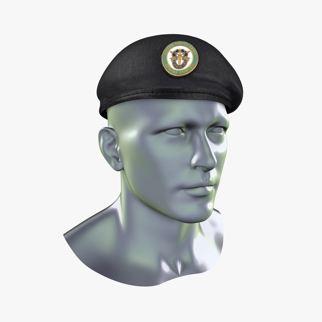 Special Forces Beret 3D Model – Low Poly Game Ready Asset, FBX, OBJ - View 9