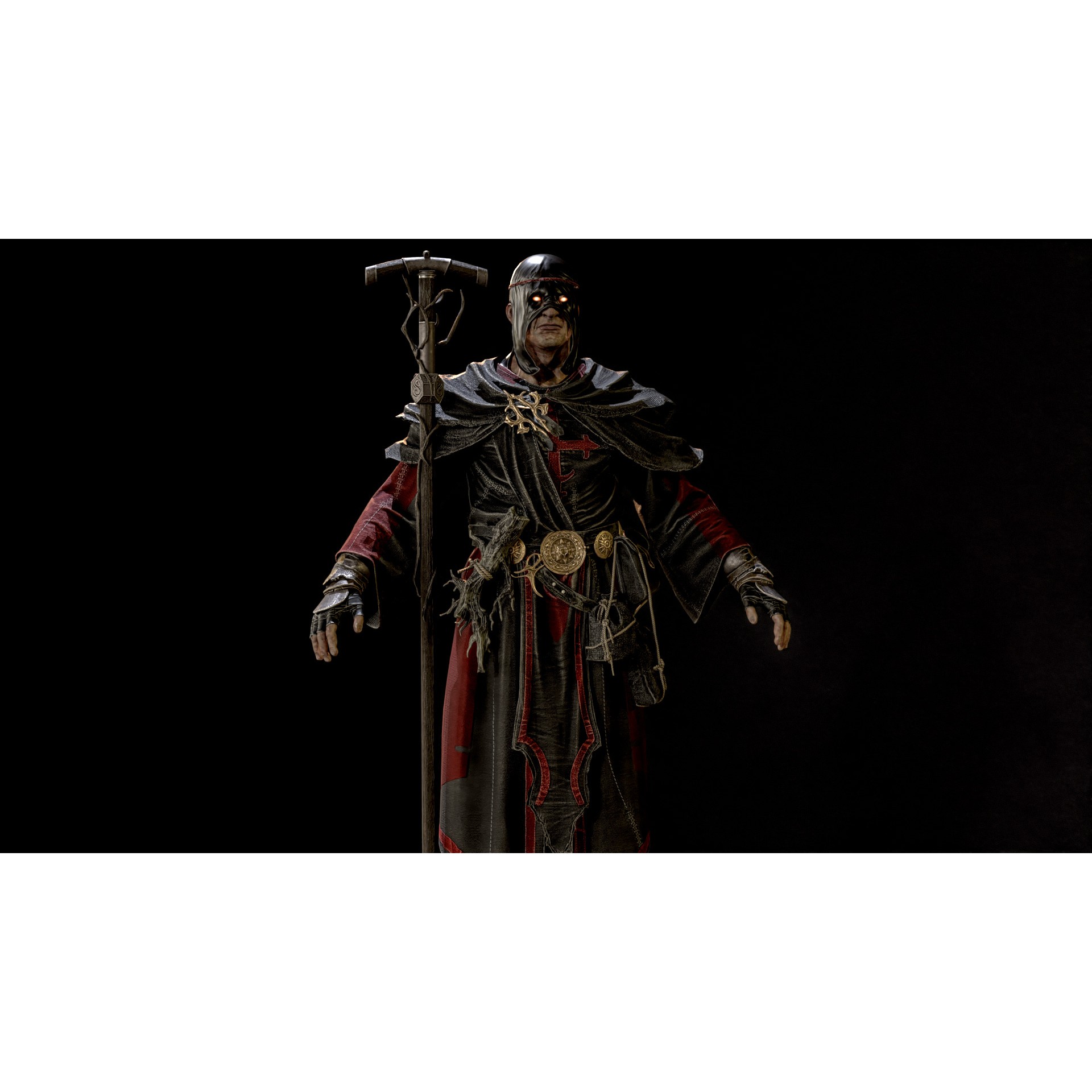 Old Mage - Low-Poly Game-Ready 3D Model - View 10