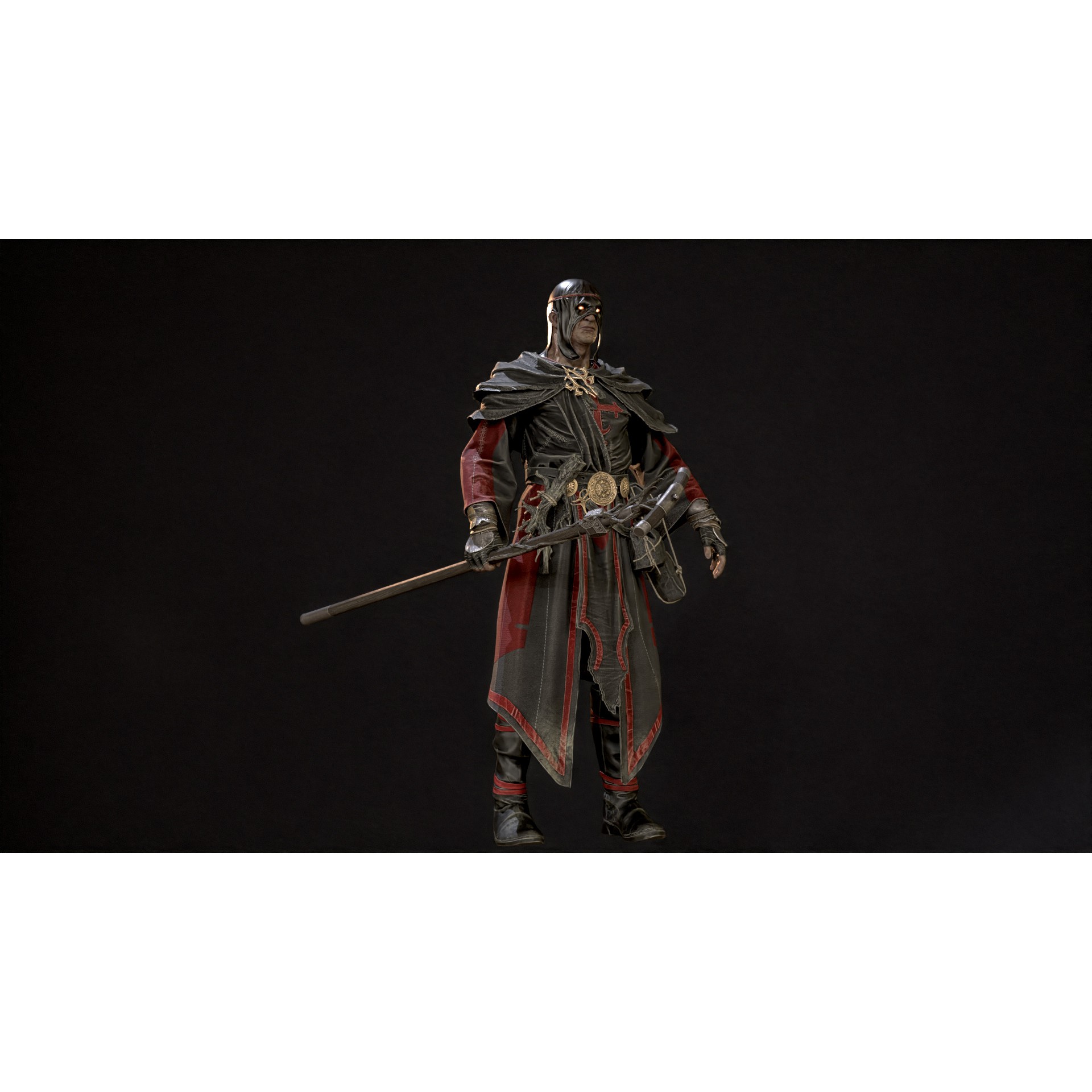 Old Mage - Low-Poly Game-Ready 3D Model - View 27