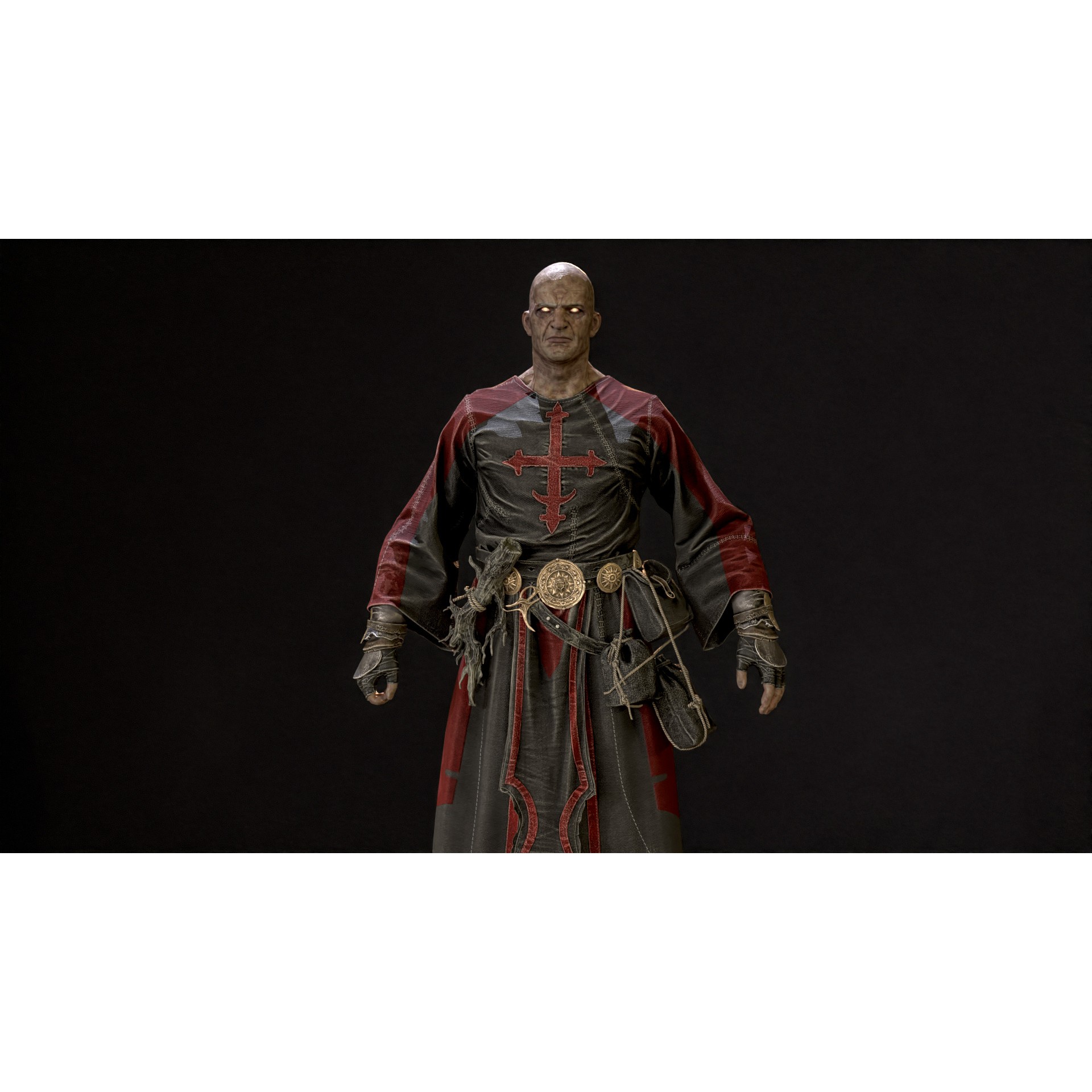 Old Mage - Low-Poly Game-Ready 3D Model - View 29