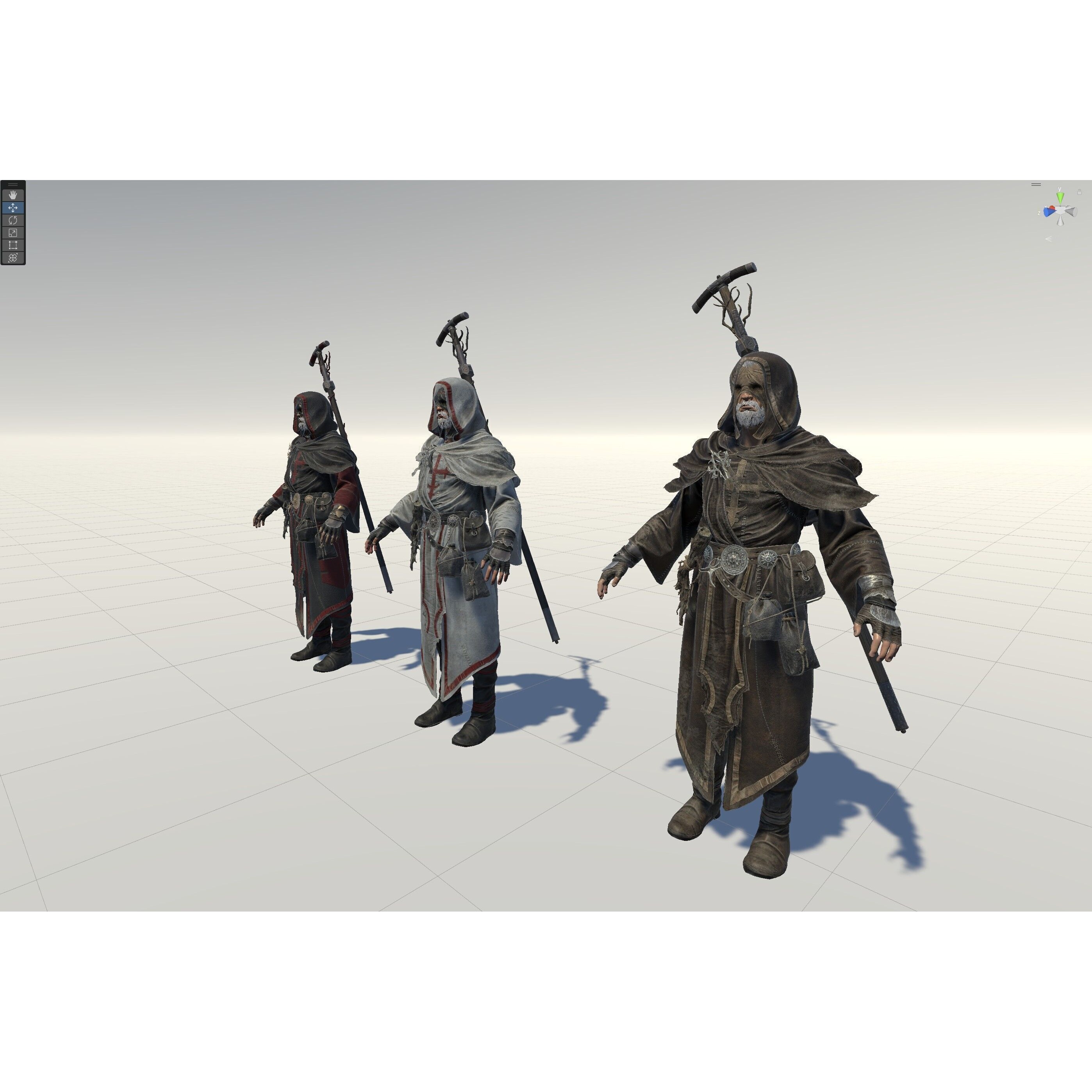 Old Mage - Low-Poly Game-Ready 3D Model - View 46