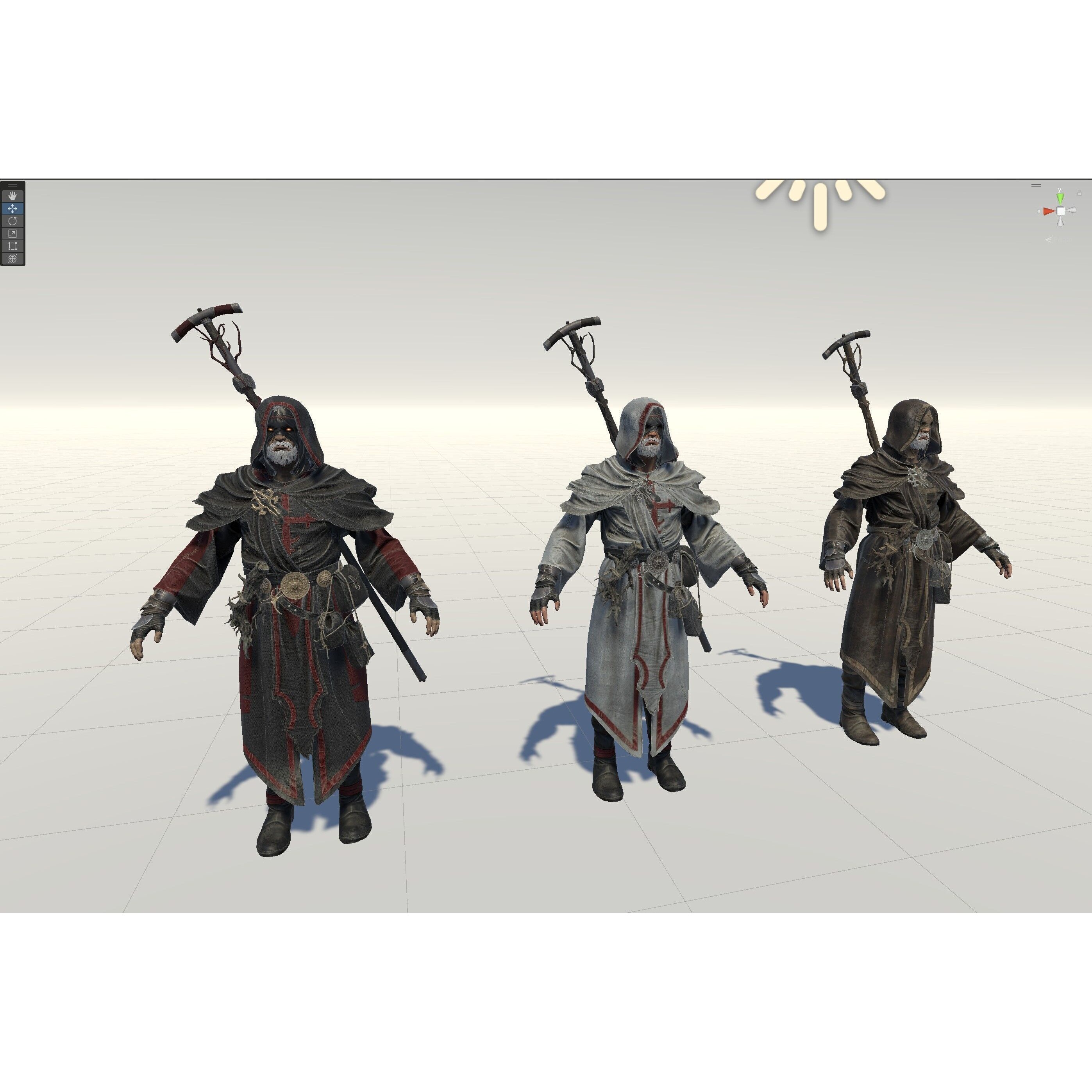 Old Mage - Low-Poly Game-Ready 3D Model - View 47