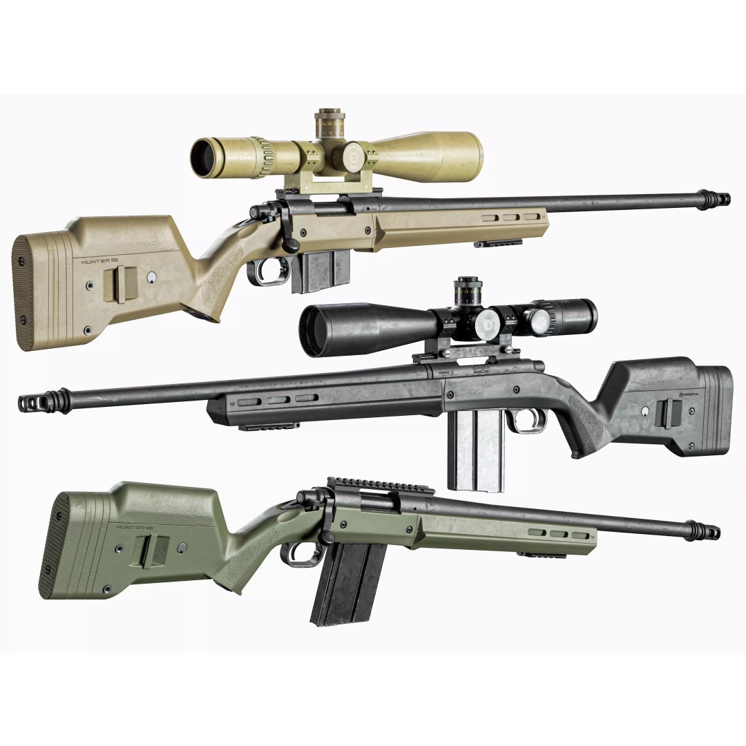 Remington 700 Tactical Sniper Rifle 3D Model – Low Poly Game Asset, FBX - View 2