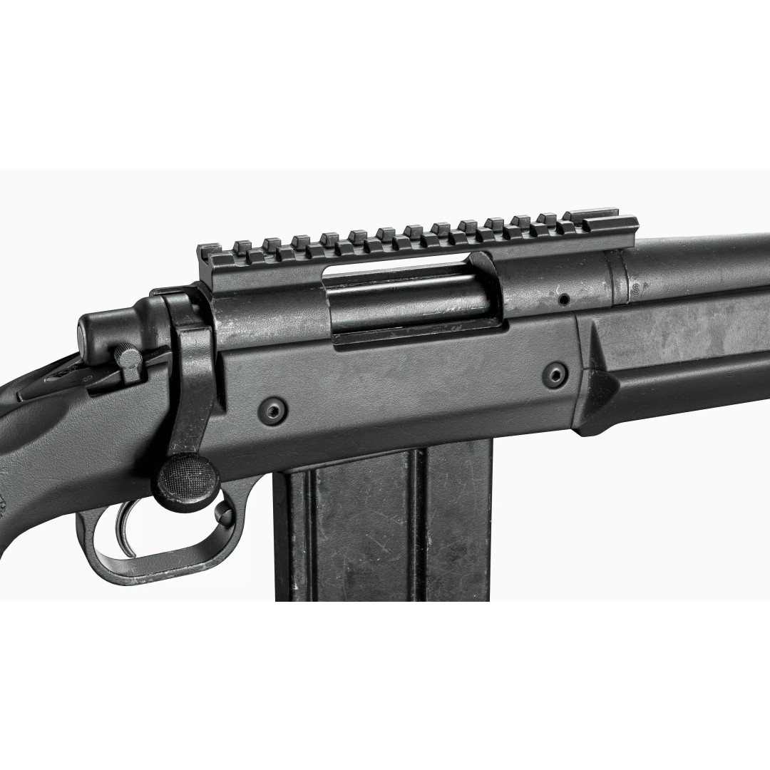Remington 700 Tactical Sniper Rifle 3D Model – Low Poly Game Asset, FBX - View 20