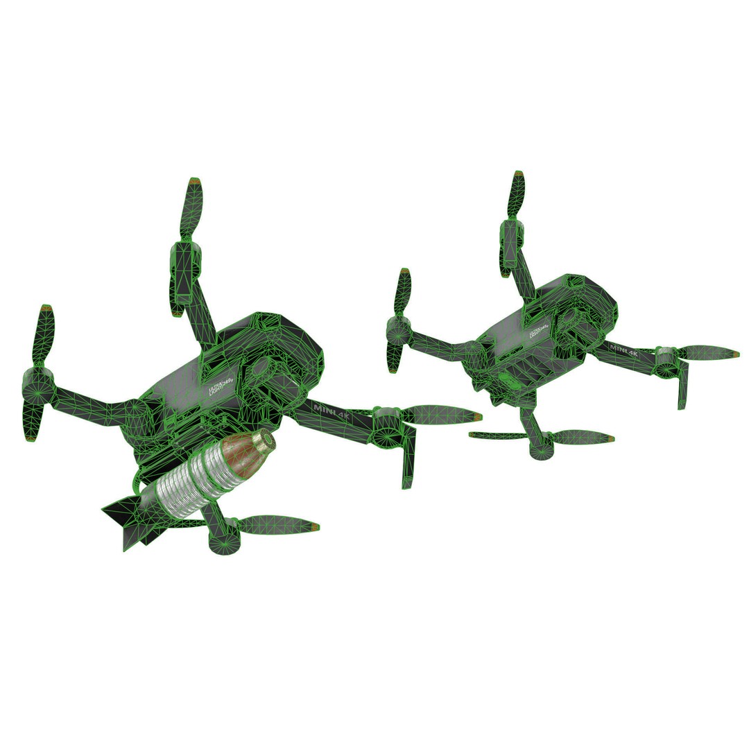 DJI Mini 4K Drone 3D Model – Low Poly Game Ready Asset, FBX, OBJ - View 10