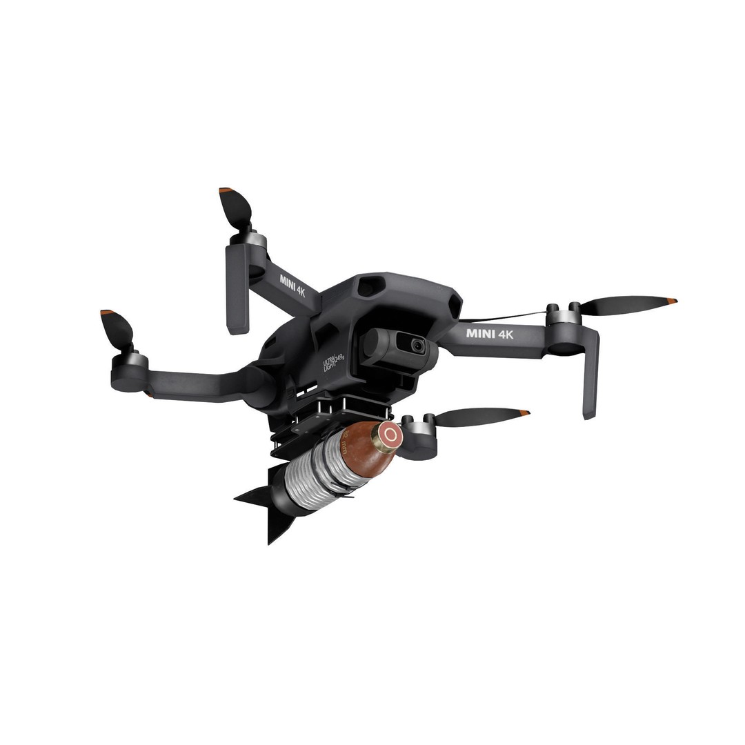 DJI Mini 4K Drone 3D Model – Low Poly Game Ready Asset, FBX, OBJ - View 3